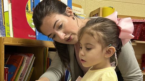 Teacher for the Deaf with student with dual cochlear implants