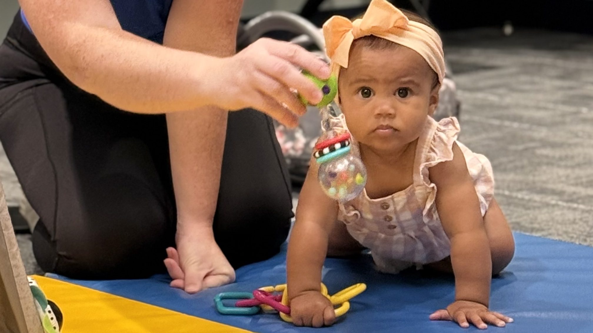 crawling champ baby at Savannah Speech and Hearing Center
